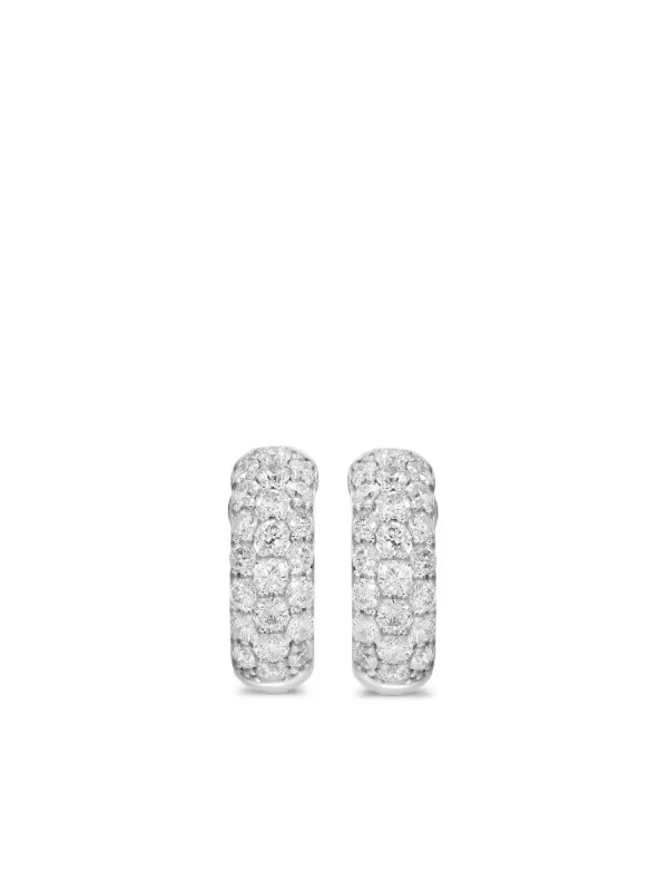 David Yurman Sterling Silver DY Mercer Micro Diamond Hoop Earrings (13.5mm)