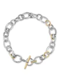 David Yurman 18kt yellow gold DY Mercer diamond chain necklace (25mm) - Silver
