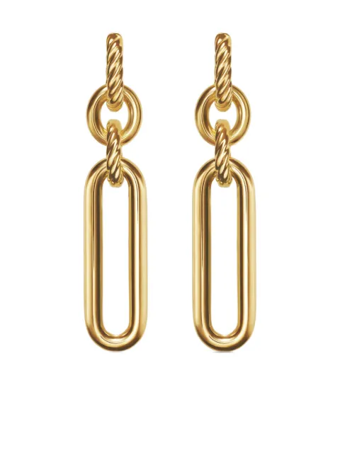 David Yurman 18kt yellow gold Lexington Double Link drop earrings (53.5mm)