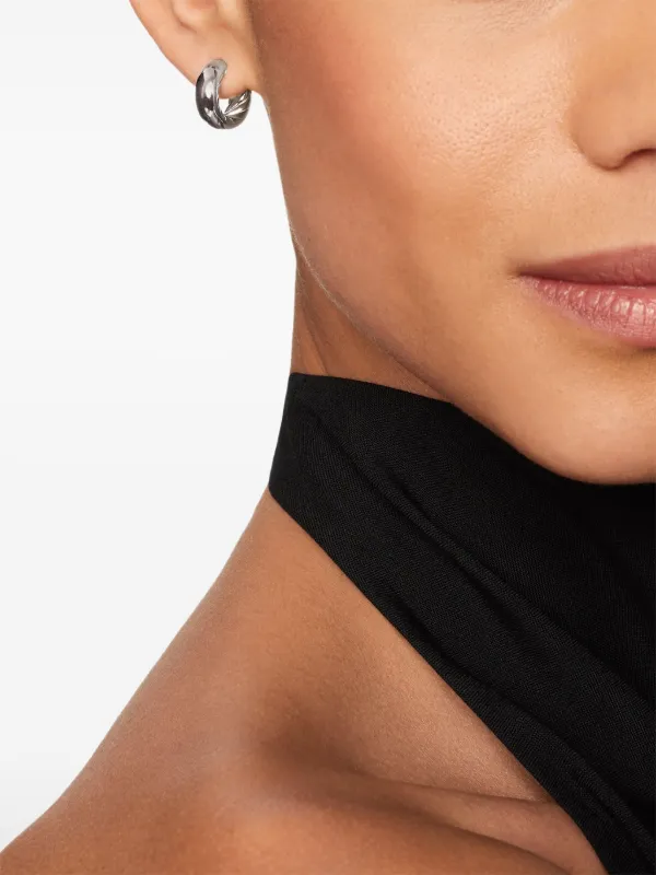 ■David Yurman■スターリングシルバーフープピアス David Yurman DY Mercer Micro フープピアス 13.4mm