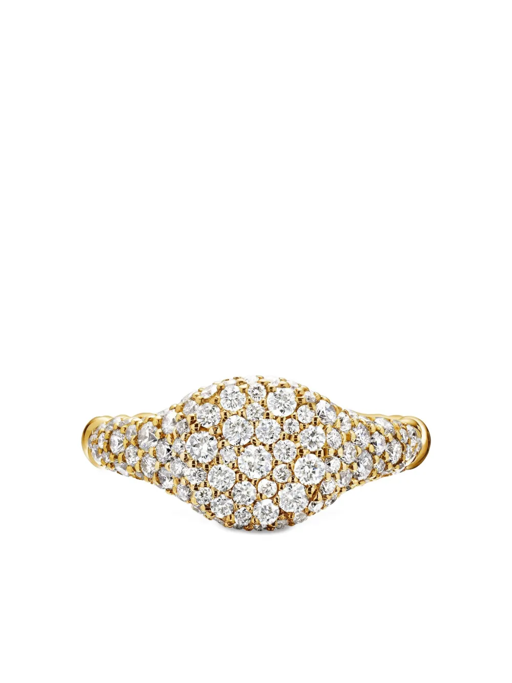 David Yurman 18kt yellow gold Petite Pavé diamond pinky ring (7mm) | Gold | Image 1