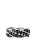 David Yurman sterling silver DY Helios diamond band ring (9mm)