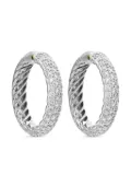 David Yurman sterling silver DY Mercer diamond hoop earrings (25.4mm)