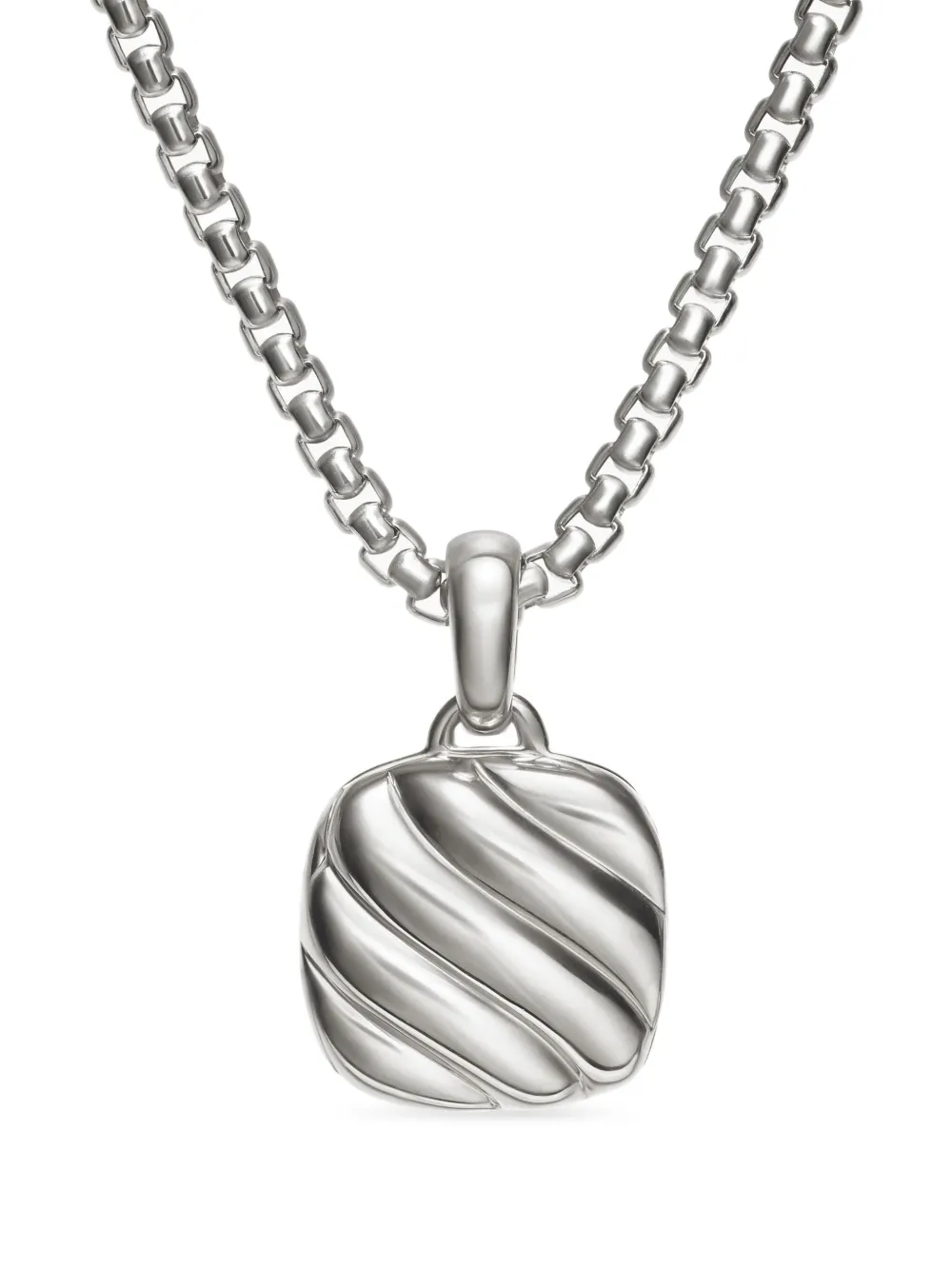 David Yurman Sculpted Cable Square ロケット 22.5mm スターリングシルバー - シルバートーン David Yurman Sculpted Cable Square ロケット 22.5mm スターリングシルバー - シルバートーン