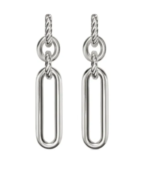 David Yurman sterling silver Lexington Double Link drop earrings