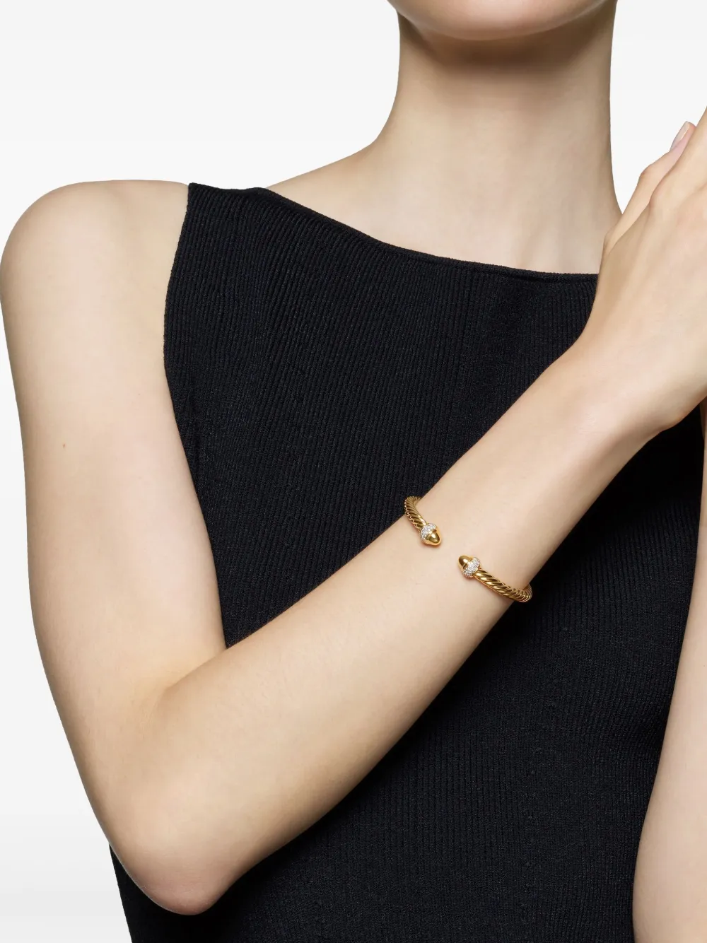 David Yurman 18kt yellow gold Cable diamond bracelet (5mm) | Image 2