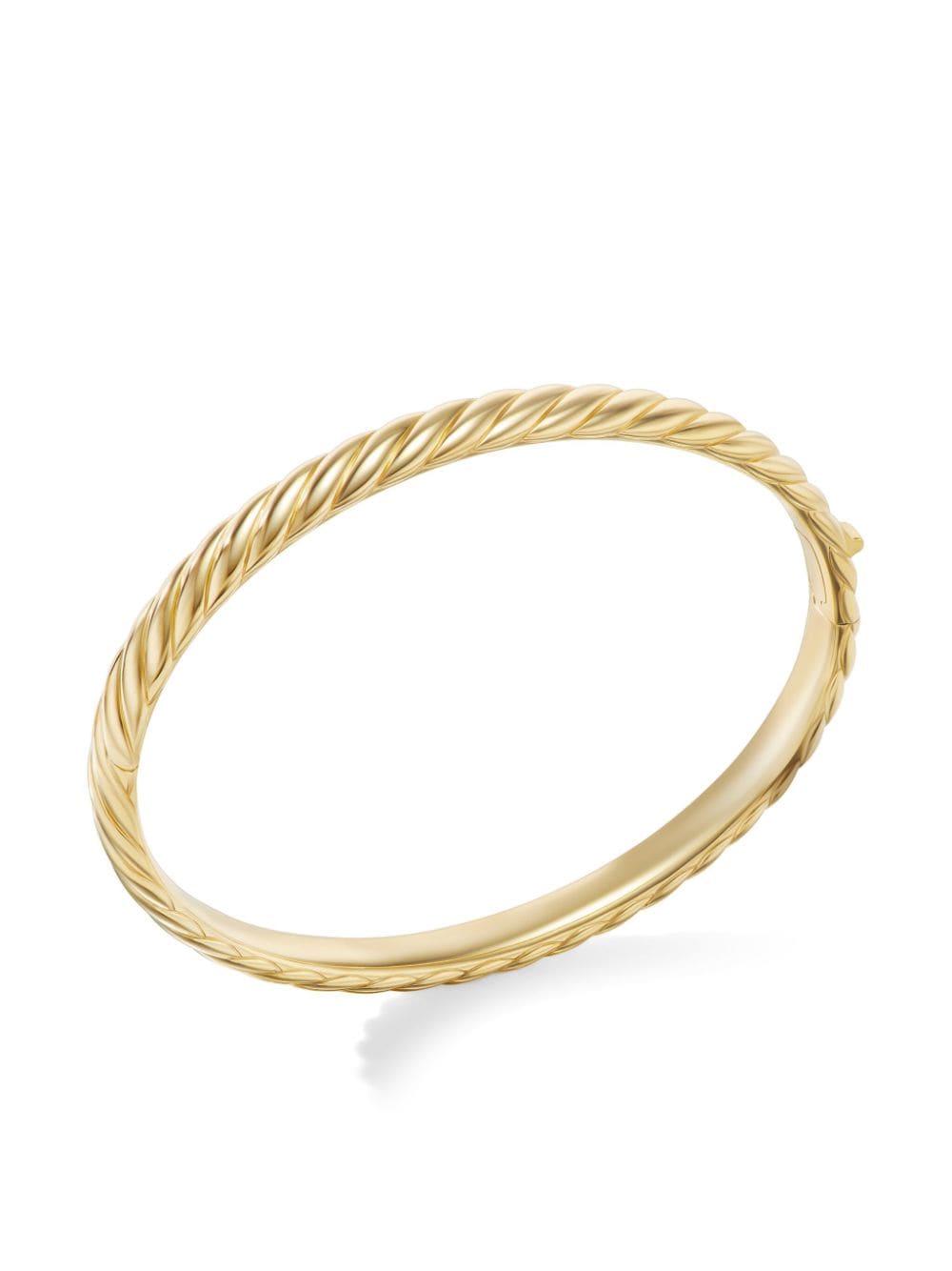 Shop David Yurman 18kt Yellow Gold Sculpted Cable Bracelet