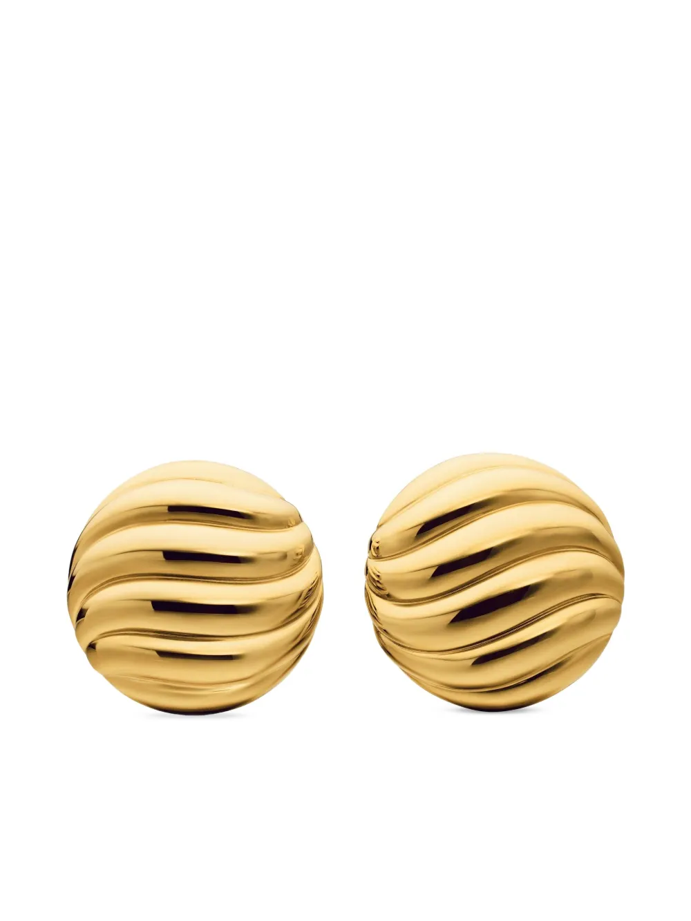 David Yurman 18kt yellow gold Sculpted Cable stud earrings (20mm) | Gold | Image 1