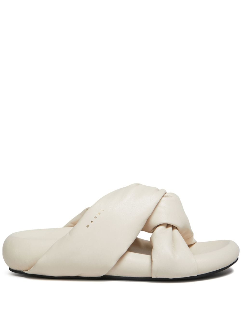 Marni Bubble Twist-detail Leather Sandals In White