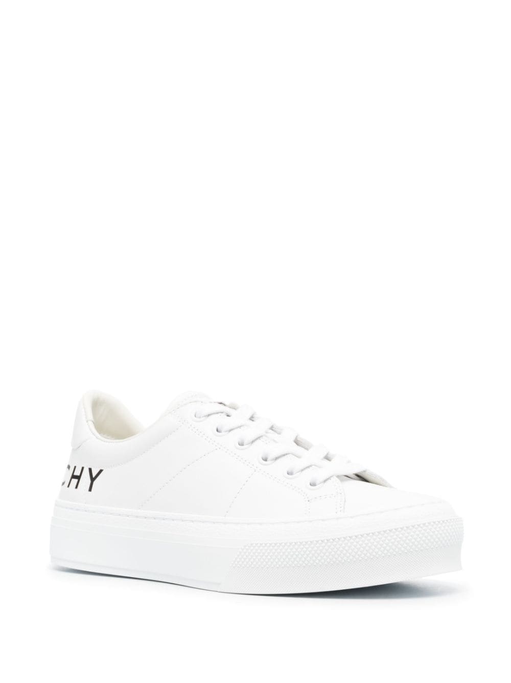 Shop Givenchy Logo-print Leather Low-top Sneakers In White
