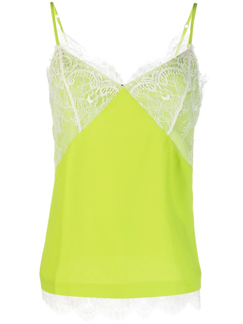 Twinset Lace-panelled Sleeveless Top In Green