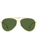 Longines double-bridge pilot-frame sunglasses - Green