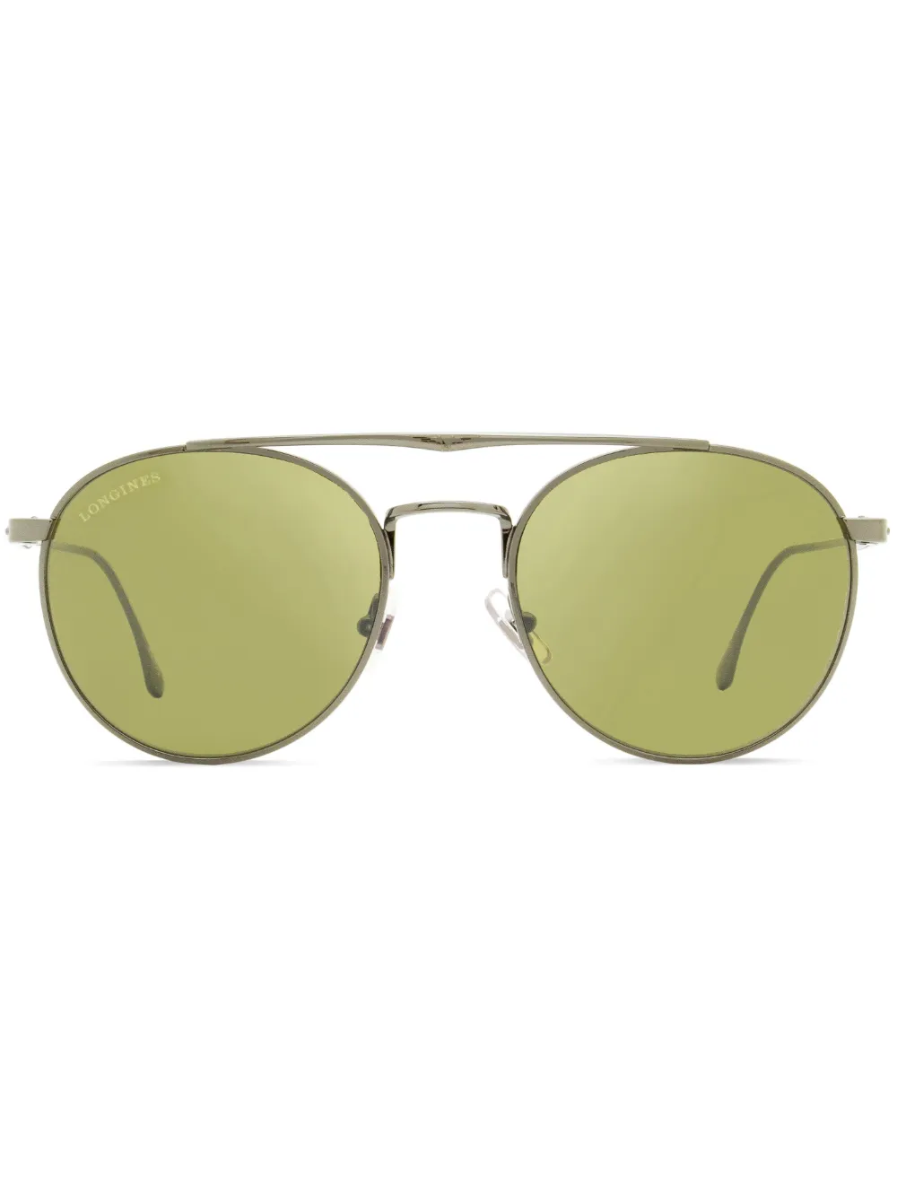 Longines double-bridge pilot-frame sunglasses | Green | Image 1