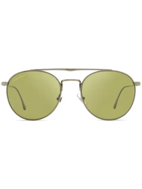 Longines double-bridge pilot-frame sunglasses
