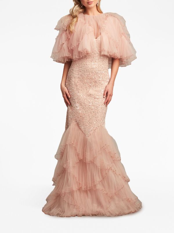 Tadashi Shoji Marit Tiered Bolero Gown Farfetch