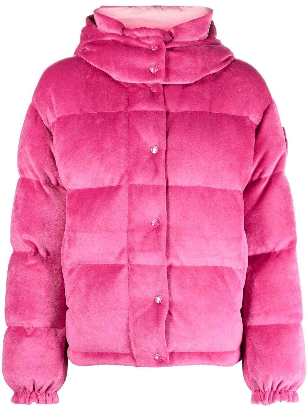 Shop Moncler Daos Chenille Puffer Jacket In Pink