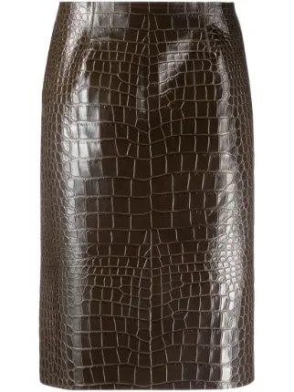 Leather effect shop pencil skirt