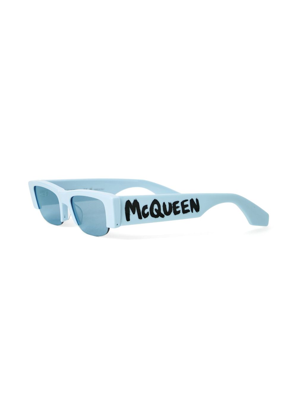 Alexander McQueen Eyewear Graffiti zonnebril met rechthoekig montuur - Blauw
