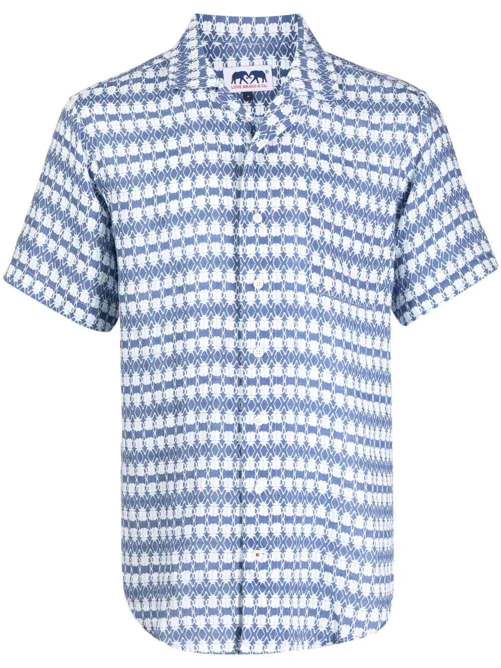 graphic-print linen shirt