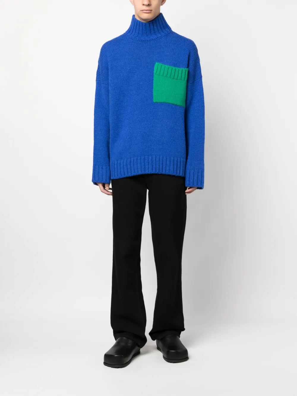 JW Anderson patch-pocket knitted jumper - Blauw