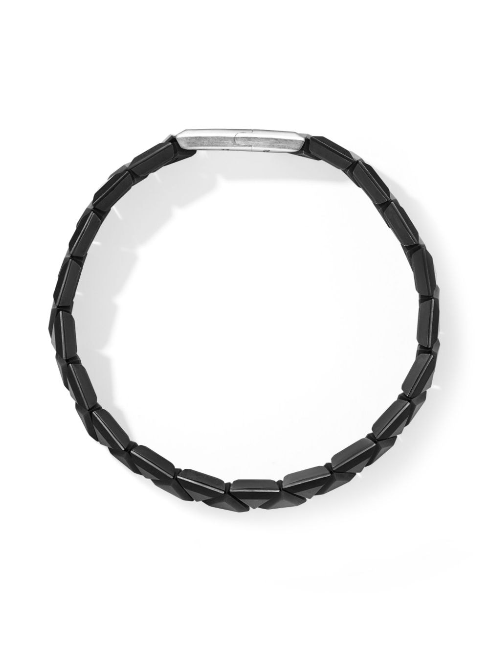 Shop David Yurman Logo-engraved Triangle Shape-detail Bracelet In Black