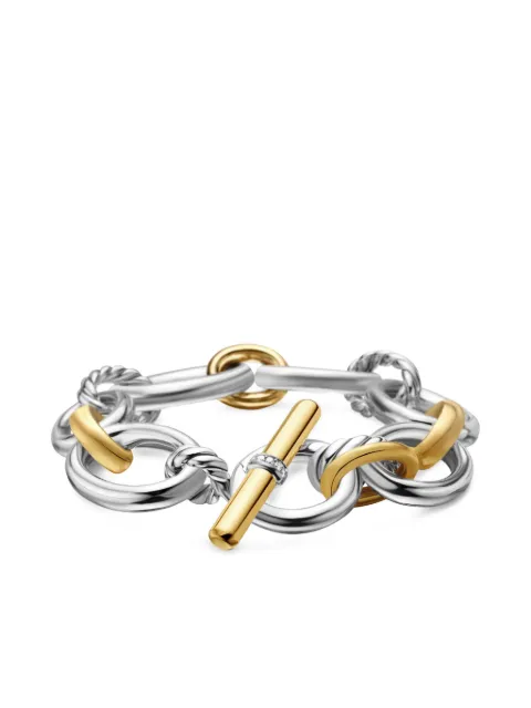 David Yurman 18kt yellow gold DY Mercer Chain diamond bracelet (25mm)