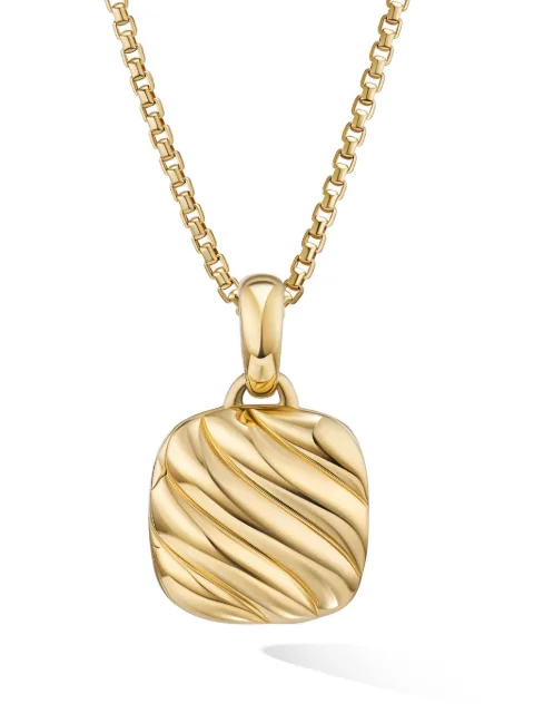 David Yurman médaillon Sculpted Cable Square en or 18ct (22,5 mm)
