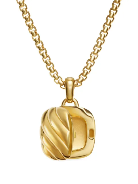 David Yurman 18kt yellow gold Sculpted Cable Square locket (22.5mm)