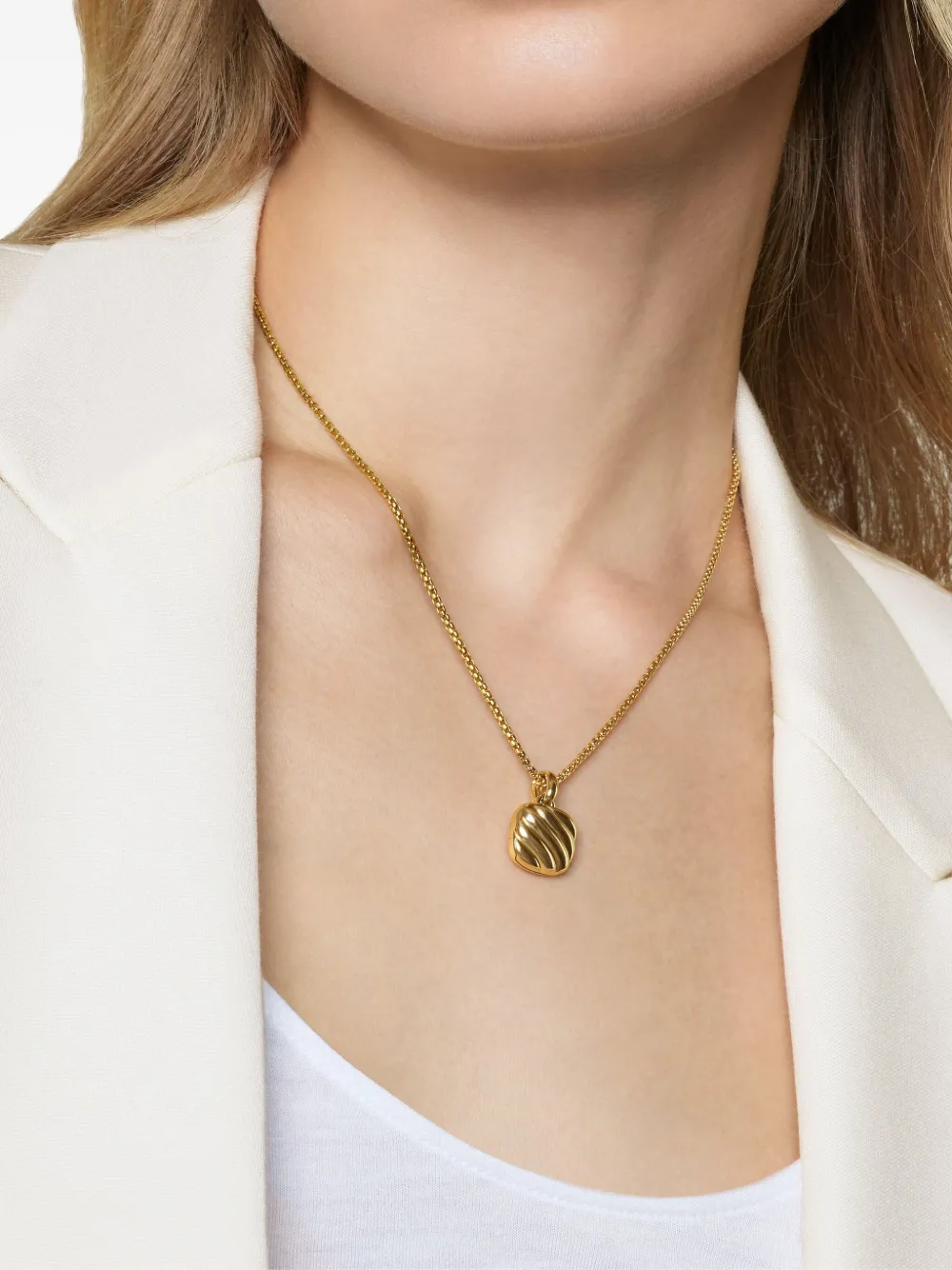 David Yurman 18kt yellow gold Sculpted Cable Square locket (22.5mm) | Image 2