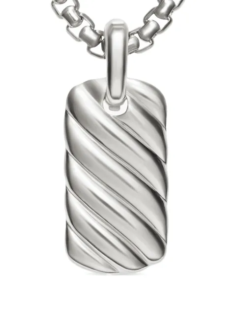 David Yurman etiqueta Petite Sculpted Cable en plata de ley de 24mm