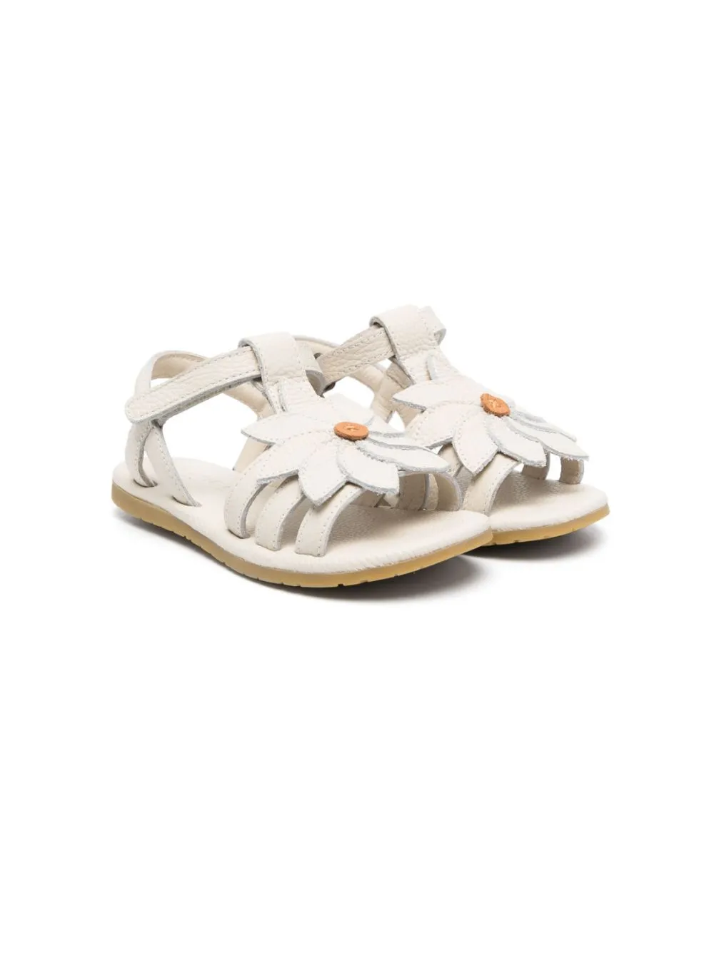 Donsje Iles Floral Leather Sandals In Neutrals