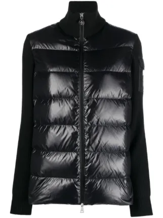 Moncler knit sleeve Padded Jacket Black FARFETCH HK