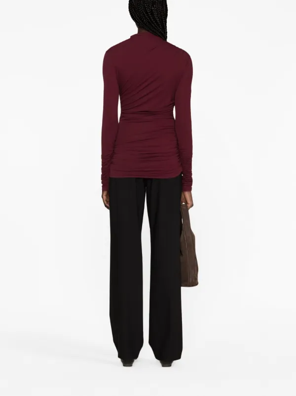 TOVE Leomie Asymmetric Ruched Top | Red | FARFETCH