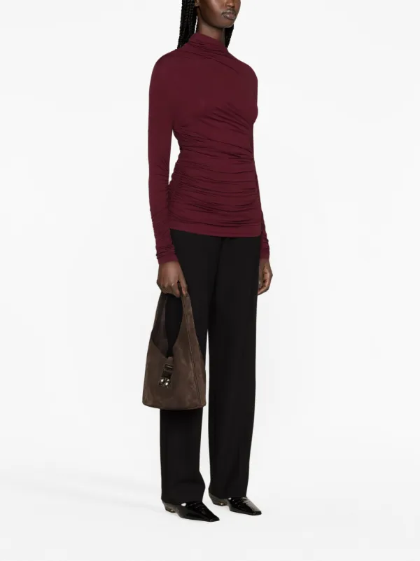 TOVE Leomie Asymmetric Ruched Top | Red | FARFETCH