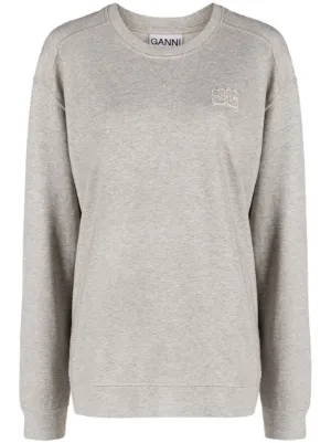 GANNI logo-jacquard crew-neck Jumper - Farfetch