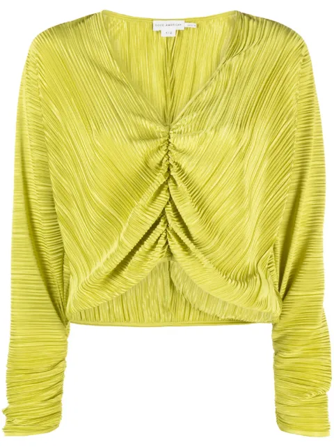 Good American plissé-effect ruched blouse