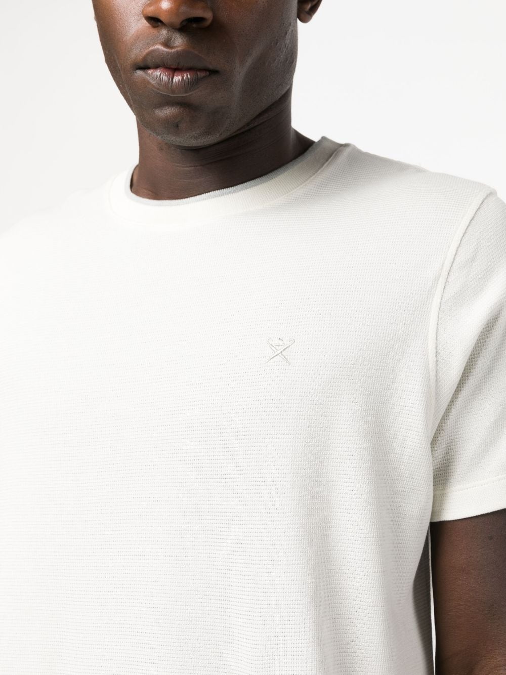 Shop Hackett Embroidered-logo Cotton T-shirt In 白色