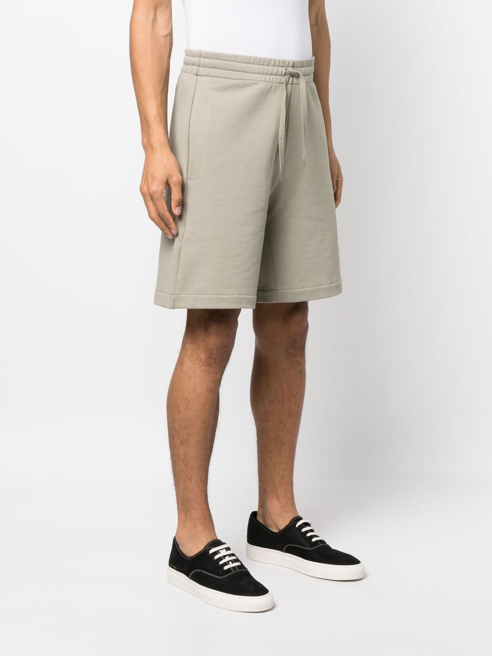 Shop Apc Drawstring-waist Track Shorts In Green