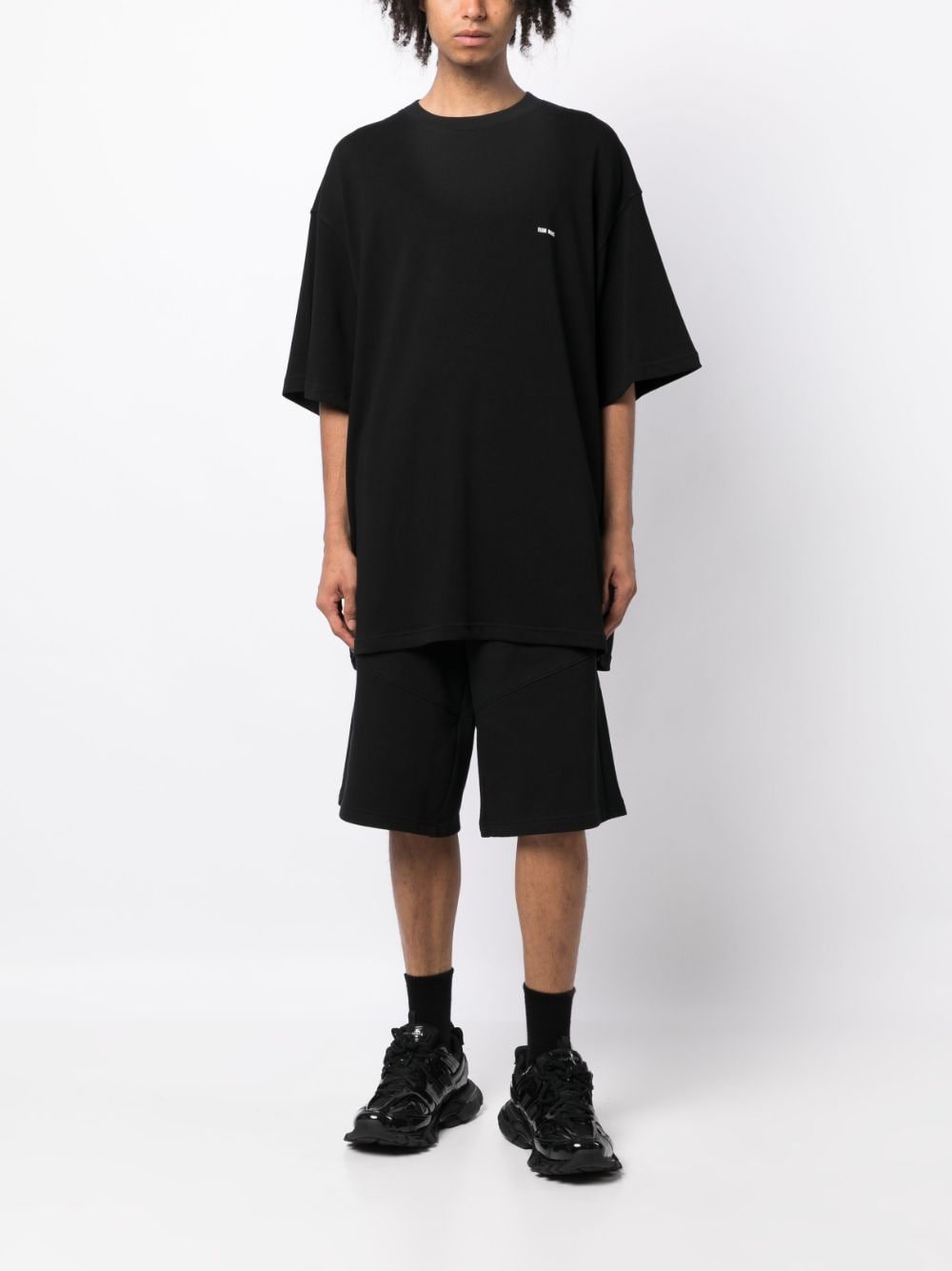 Shop Team Wang Design Logo-embroidered Track Shorts In Black