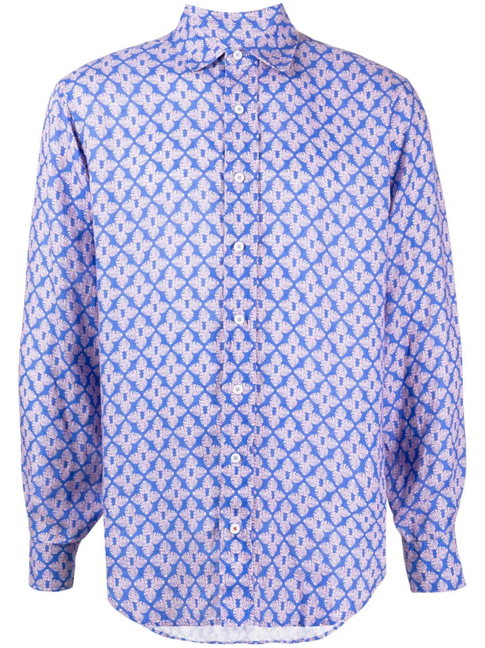 graphic-print linen shirt