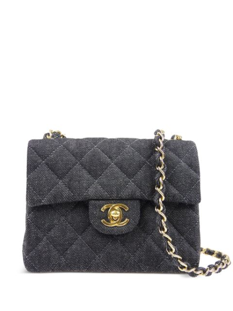 HOT SALE CHANEL 1998 mini denim Classic Flap shoulder bag Women