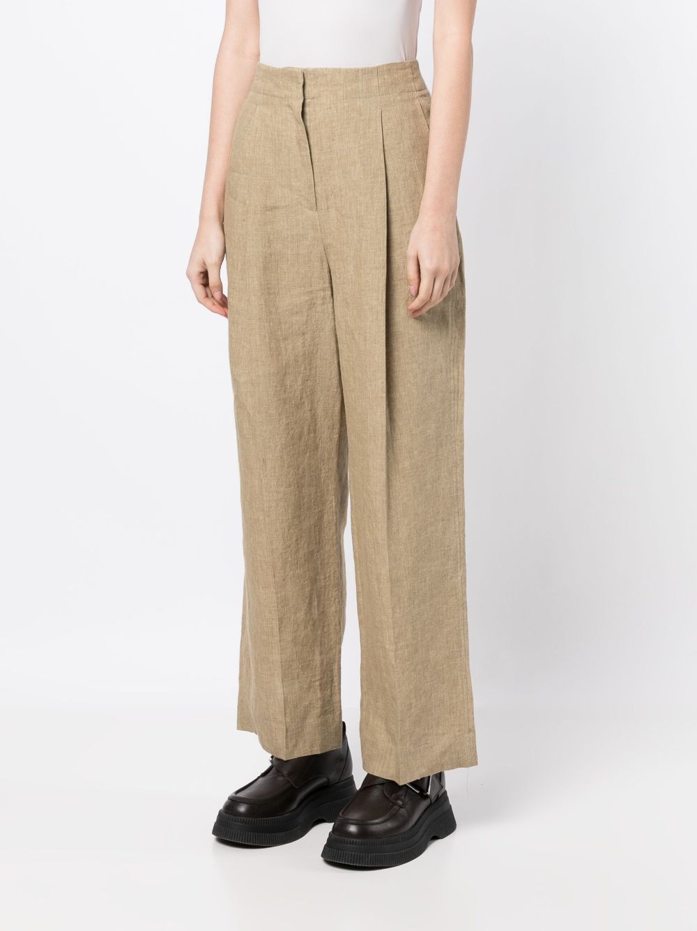 STUDIO TOMBOY mid-rise Linen Flared Trousers - Farfetch