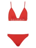 Balmain logo-embellished bikini set - Red