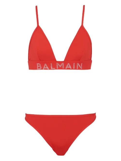Bikini à logo orné de cristaux - Balmain - Modalova