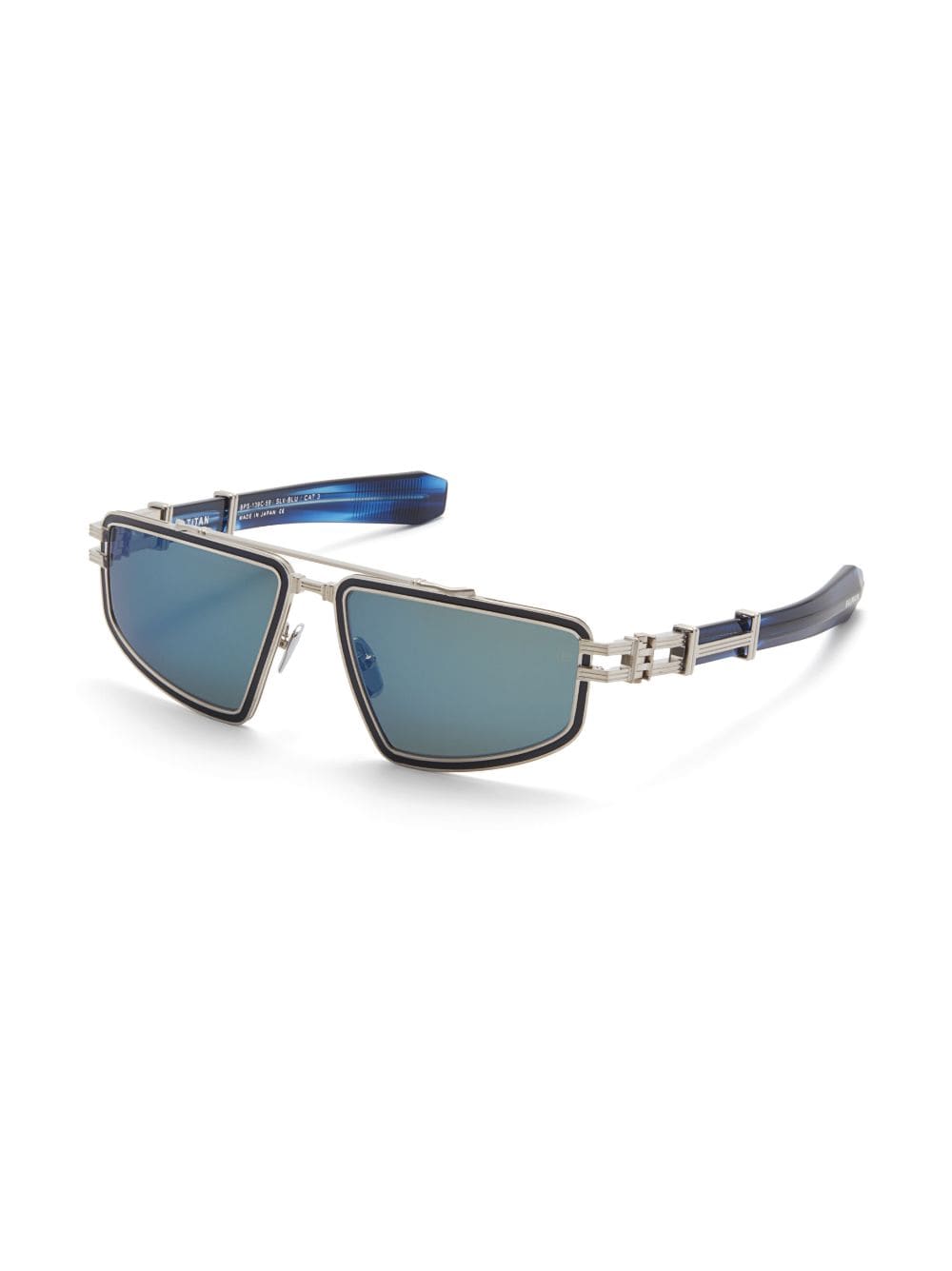 Shop Balmain Eyewear Titan Tinted Pilot-frame Sunglasses In Blue