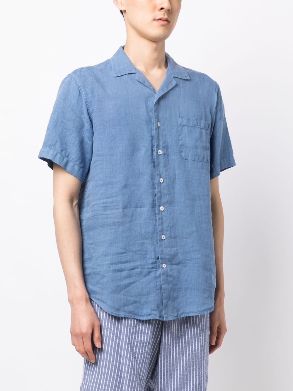 Love Brand & Co. Chest-pocket Linen Shirt In Blue | ModeSens