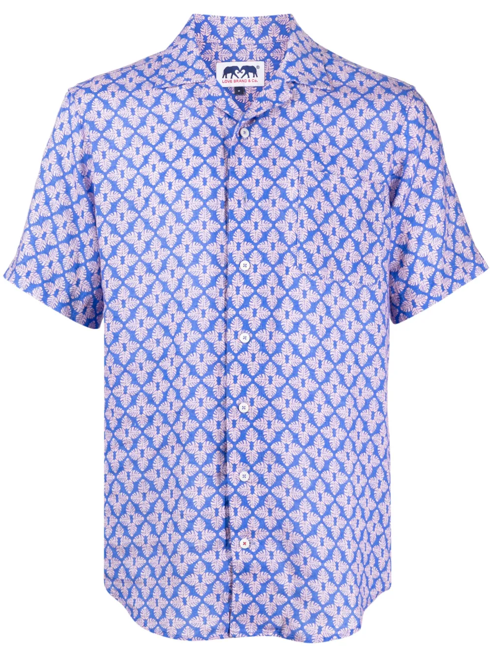 graphic-print linen shirt