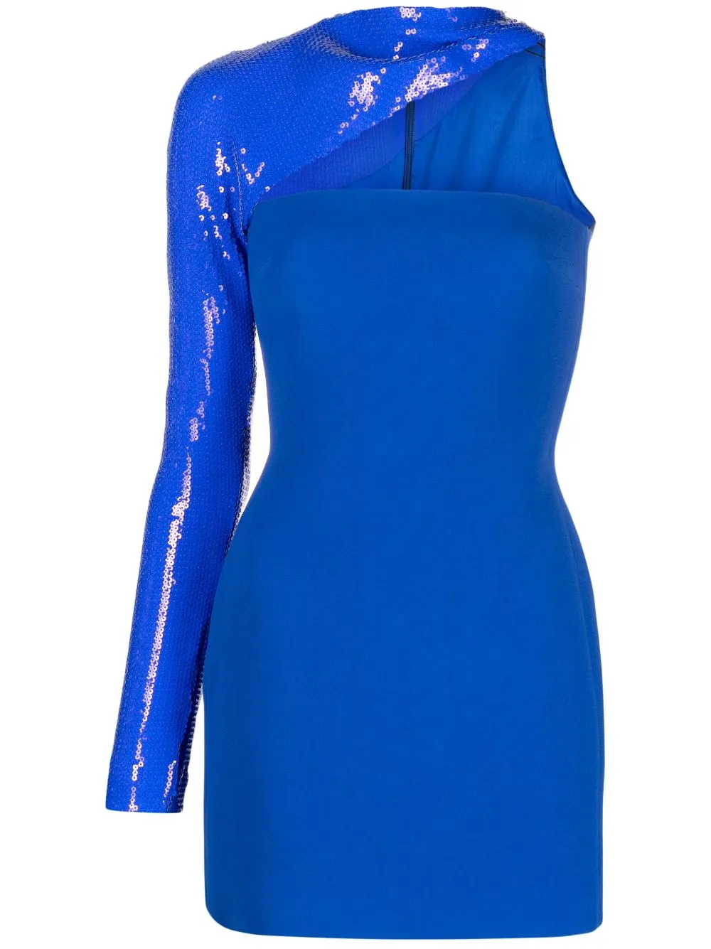 Shop David Koma Asymmetric Midi Dress In Blue