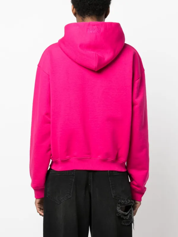 Neon pink zip up hot sale hoodie