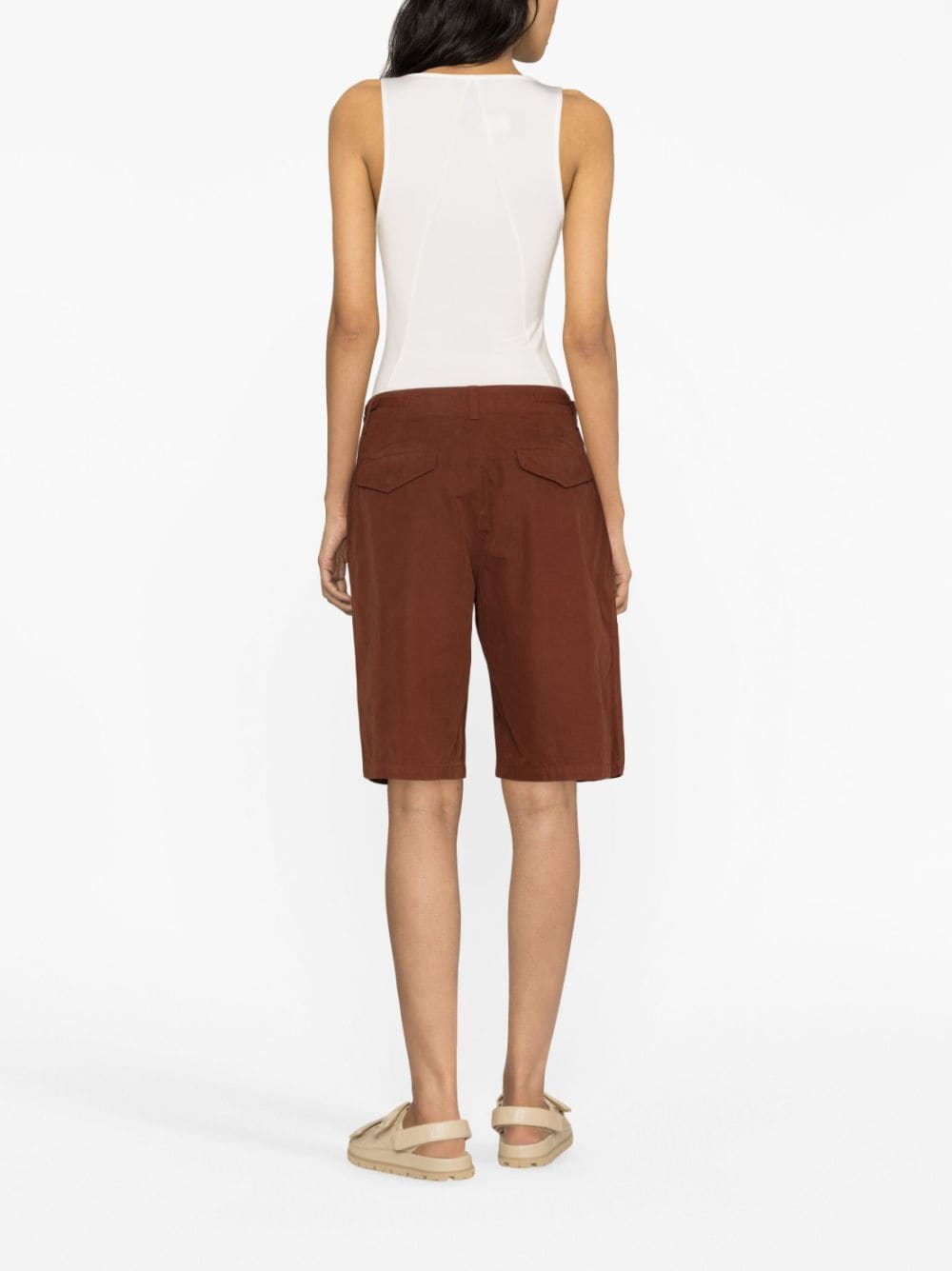 Shop Rag & Bone Knee-length Cotton Shorts In Brown